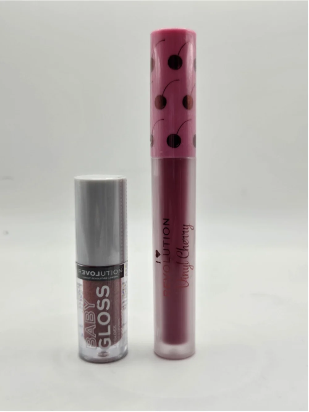 Revolution Lip Gloss Lot of 2 Baby Gloss Babe & Vinyl Cherry Cherryade New...